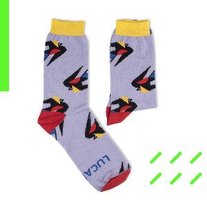 SocksArt - LUCAFONT  " Rondini "   Calze d'Autore Artefrontale