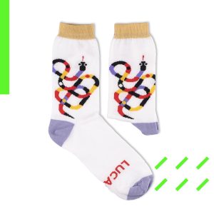 SocksArt - LUCAFONT  " Snake "   Calze d'Autore Artefrontale