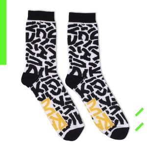 SocksArt - Raul 33  "Nomadic Signs Black"   Calze d'Autore Artefrontale