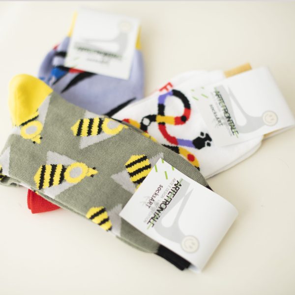 SocksArt - LUCAFONT  " Api "   Calze d'Autore Artefrontale - immagine 2