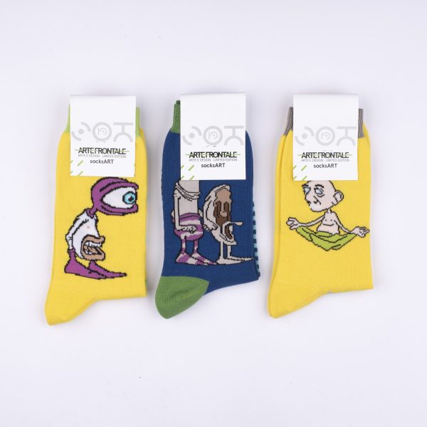 SocksArt - Massimiliano Azzarà  Zot19    "Om"   Calze d'Autore Artefrontale - immagine 2