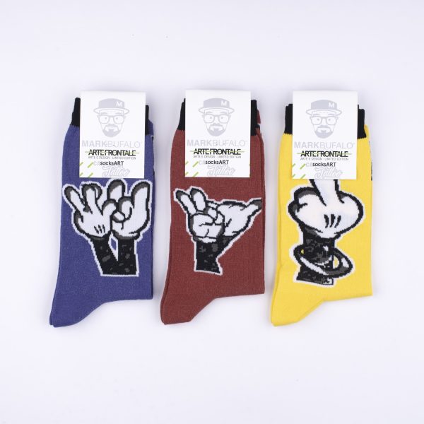 SocksArt - Mark Bufalo "CartoonsTattoo - Aarrghh"   Calze d'Autore Artefrontale - immagine 2
