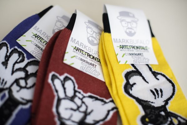 SocksArt - Mark Bufalo "CartoonsTattoo - Sgrunt"   Calze d'Autore Artefrontale - immagine 3