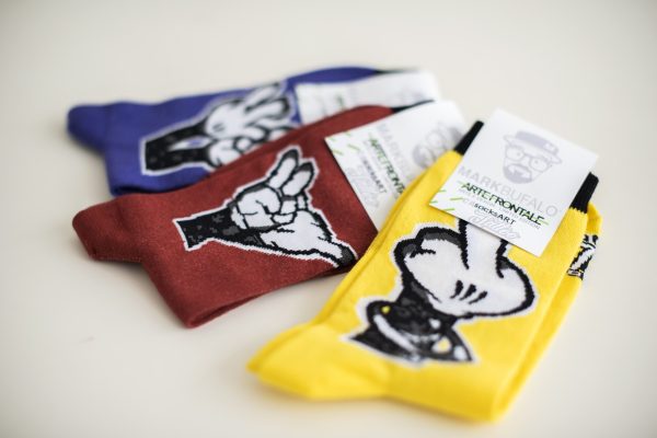 SocksArt - Mark Bufalo "CartoonsTattoo - Aarrghh"   Calze d'Autore Artefrontale - immagine 3