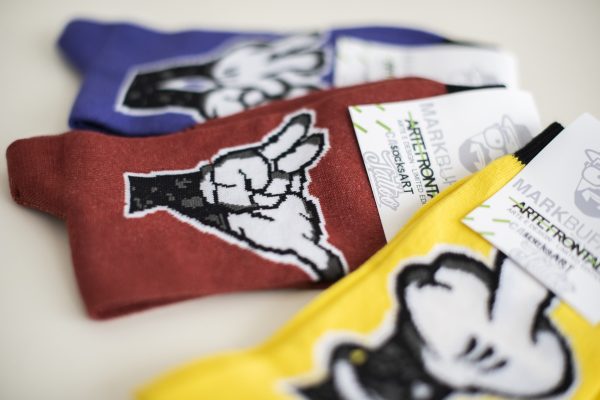 SocksArt - Mark Bufalo "CartoonsTattoo - Aarrghh"   Calze d'Autore Artefrontale - immagine 4