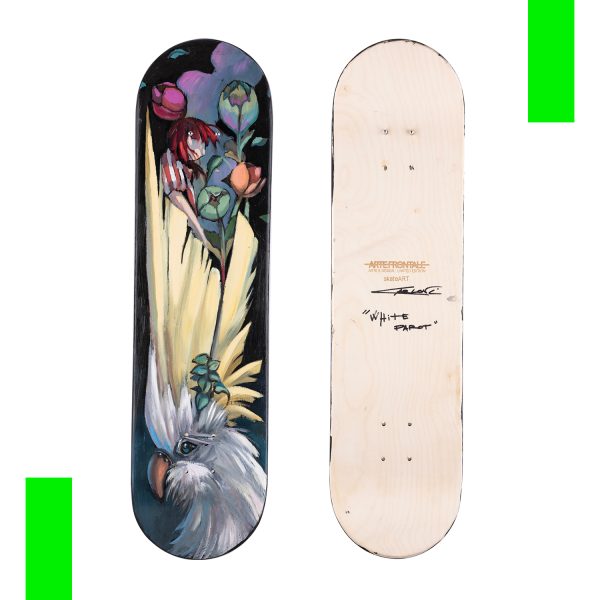 Skateboard skateART ALESSANDRA CARLONI "WHITE PAROT"